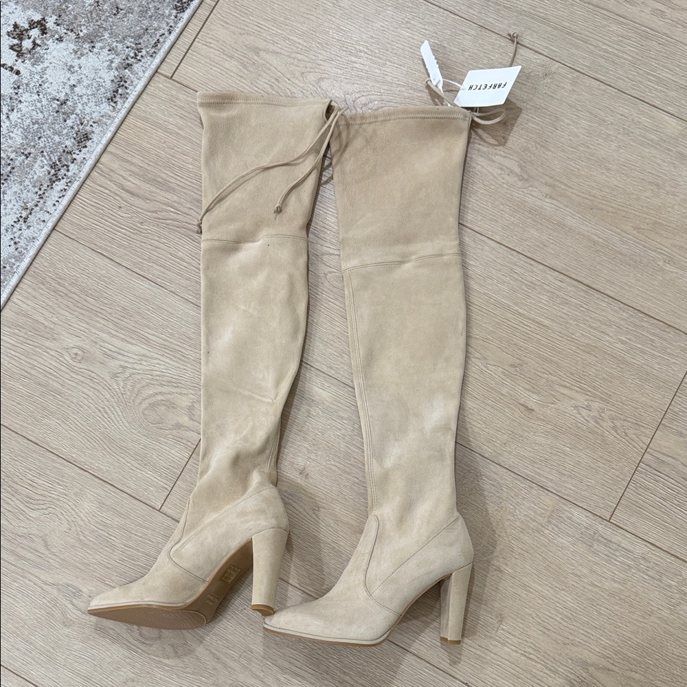 Public Desire Cream Over-the-Knee Boots